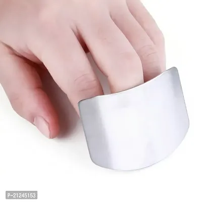 Bhadani Sales Sainless Steel Finger Guard Cut Cutting Protector 2.6 Inches Stainless Steel Finger Protector Knife Cutting-thumb4