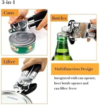 Bhadani sales Can Opener, Kitchen Durable Stainless Steel Heavy Duty Can Opener Manual Smooth Edge Food Safety Cut 4-in-1 Can Openers Bottle for Seniors with Arthritis Hands Friendly-thumb4