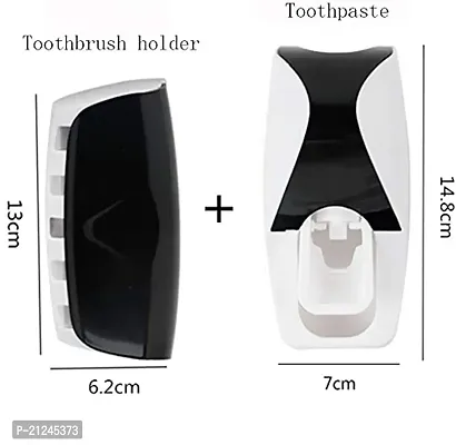 Styxon Automatic Toothpaste Dispenser, Press To Paste Toothpaste Squeezer And 5 Toothbrush Holders Bathroom Organizer | 65 X 441 X 26 In | Multi(acrylonitrile_butadiene_styrene;Plastic)-thumb3