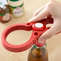 Bhadani Sales 3in1 Container Bottle Jar Lid Can Opener Hand Easy Twist Kitchen Tool Silicon Jar Opener Screw Cap Jar Bottle Wrench Red, Green, Blue Random Color (Multicolored)-thumb2