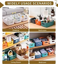 Bhadani Sales Plastic Storage Boxes Organisation Storage Baskets for Kitchen, Cupboard, Office, Bathroom, Toy, Home Tidy Open Storage Bins | 2 Pack | Multicolor-thumb4