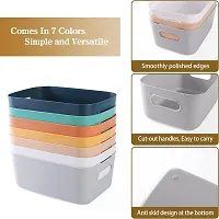 Bhadani Sales Plastic Storage Boxes Organisation Storage Baskets for Kitchen, Cupboard, Office, Bathroom, Toy, Home Tidy Open Storage Bins | 2 Pack | Multicolor-thumb2