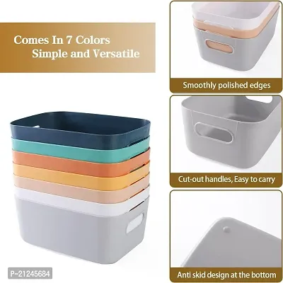 Bhadani Sales Plastic Storage Boxes Organisation Storage Baskets for Kitchen, Cupboard, Office, Bathroom, Toy, Home Tidy Open Storage Bins | 2 Pack | Multicolor-thumb3