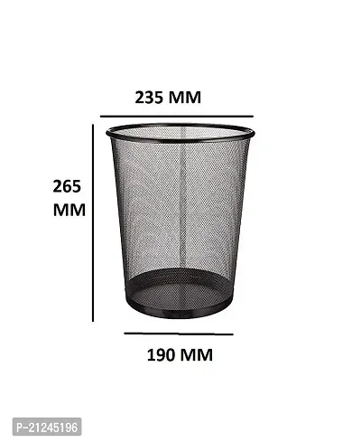 Bhadani Sales Metal Mesh Big Size Dustbin for Room for Kids,Waste Paper Basket, 235 X 265 X 190 MM, Black-thumb5