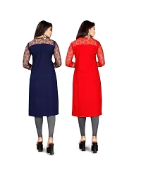 Straight  Crepe Rassal Net Combo Kurta Pack Of 2-thumb1