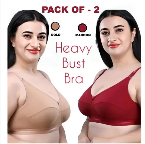 Stylish Blend Solid Bra For Women Pack Of 2