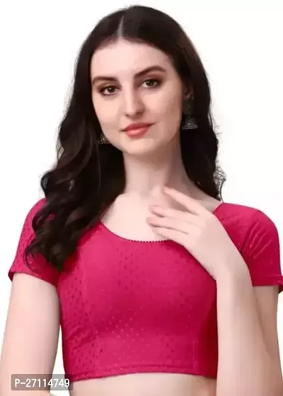 Reliable Pink Solid Stitched Blouses For Women-thumb0