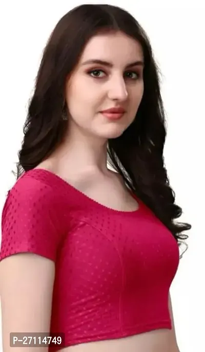 Reliable Pink Solid Stitched Blouses For Women-thumb2