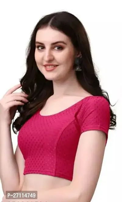 Reliable Pink Solid Stitched Blouses For Women-thumb3