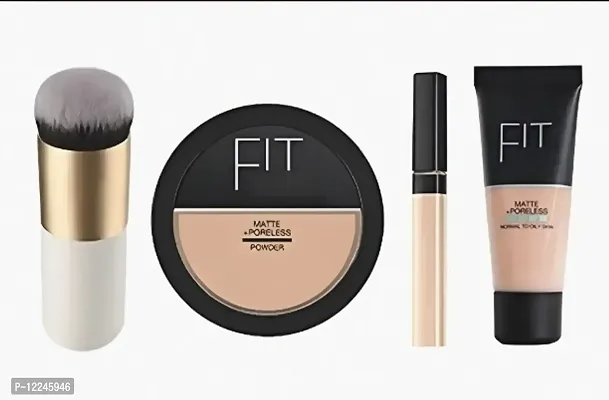 COMBO PACK OF FOUNDATION BRUSH WITH COMPACT POWDER LIQUID CONCELAR AND FIT ME FOUNDATION