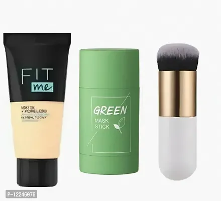 COMBO PACK OF FOUNDATION WITH GREEN MASK AND FOUNDATION BRUSH-thumb0