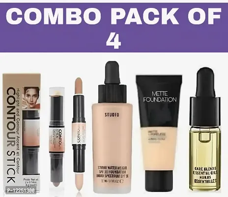 FACE MAKEUP COMBO OF 3D CONTOUR STICK BODY AND FACE FOUNDATION FOUNDATION TUBE AND FACE SERUM