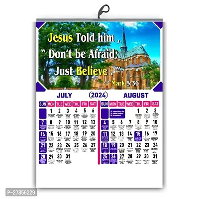 2024 English Christian Bible Verse Wall Calendar, Pack Of : 5,-thumb3