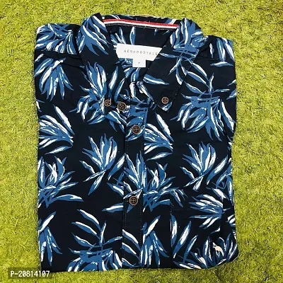 Reliable Blue Cotton Blend Printed Long Sleeves Casual Shirts For Men