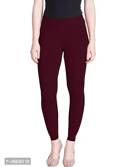 Fabulous Maroon Cotton Lycra Solid Leggings For Women-thumb0