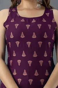 DKM Creation Rayon Printed Straight Sleeveless Kurti, Wine-thumb3