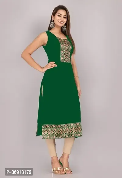 Stylish Green Rayon Printed Kurta For Women-thumb0