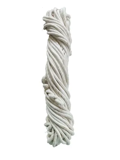 Pure Cotton Rope Natural Twisted Cotton Rope (25 Mtrs 6 Mm 82 Feet) for (Macrame) DIY, Plant Hanger, Craft Work, Ropes Etc.