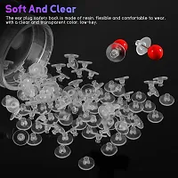 PRODUCTMINE? Flat Clear Silicon Ear Back Stoppers push buttons Findings Stud Earring Plugs Stoppers For Earrings? 11 MM- 200 Pieces-thumb1