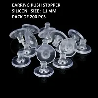 PRODUCTMINE? Flat Clear Silicon Ear Back Stoppers push buttons Findings Stud Earring Plugs Stoppers For Earrings? 11 MM- 200 Pieces-thumb4