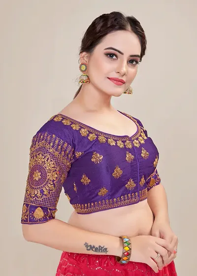 Fancy Purple Color Wedding Wear Soft Lichi Silk Saree – bollywoodlehenga