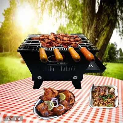 NE Grills Portable charcoal BBQ grill for roasting and grilling  with 4 skewers and 1 grill-thumb0