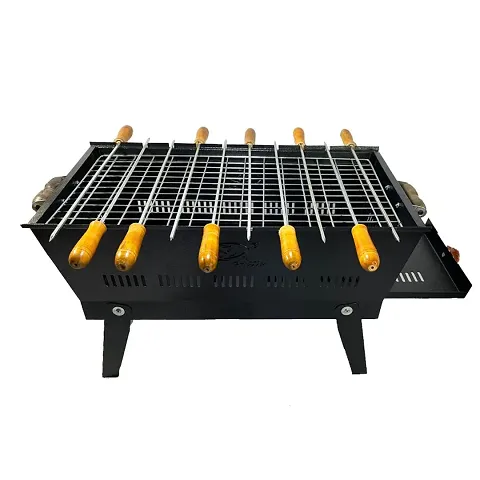 Classic Pro charcoal bbq grill with 10 skewers and 1 grill for home and picnic use