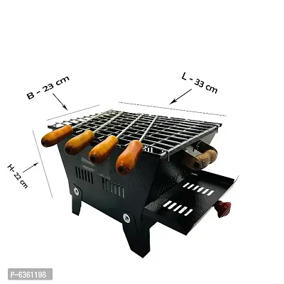 NE Grills Portable charcoal BBQ grill for roasting and grilling  with 4 skewers and 1 grill-thumb2
