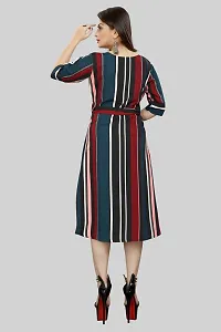 Stylish Multicoloured Crepe Printed A-Line Dress For Women Pack Of 2-thumb1