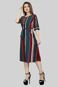 Stylish Multicoloured Crepe Printed A-Line Dress For Women Pack Of 2-thumb2