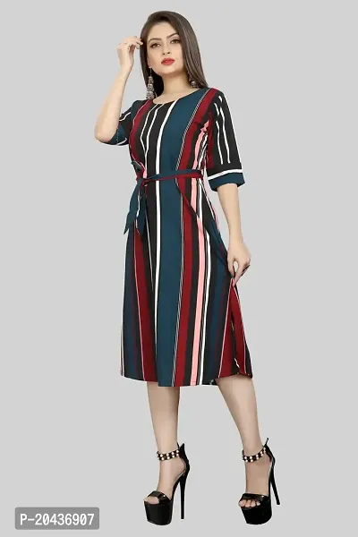 Stylish Multicoloured Crepe Printed A-Line Dress For Women Pack Of 2-thumb3