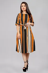 Stylish Multicoloured Crepe Printed A-Line Dress For Women Pack Of 2-thumb3