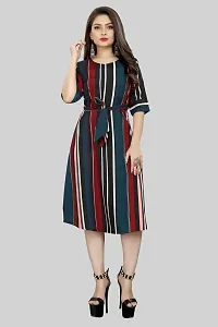 Stylish Multicoloured Crepe Printed A-Line Dress For Women Pack Of 2-thumb2