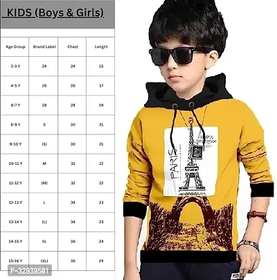 Kids Boys Hooded Printed T Shirt, Mustard, Pack of 1-thumb4