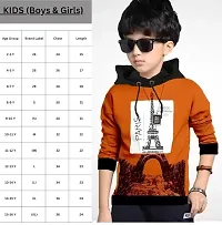 Kids Boys Hooded Printed T Shirt, Orange, Pack of 1-thumb1