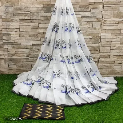 Beautiful Linen Cotton saree collections-thumb0
