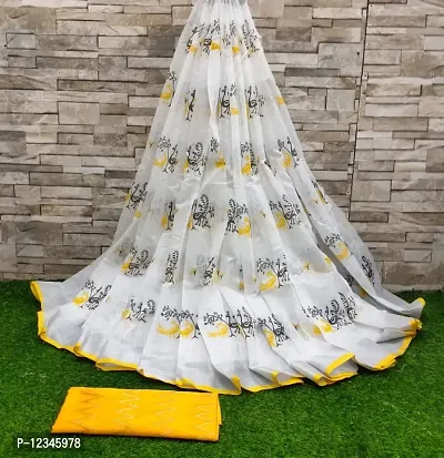 Beautiful Linen Cotton saree collections-thumb0