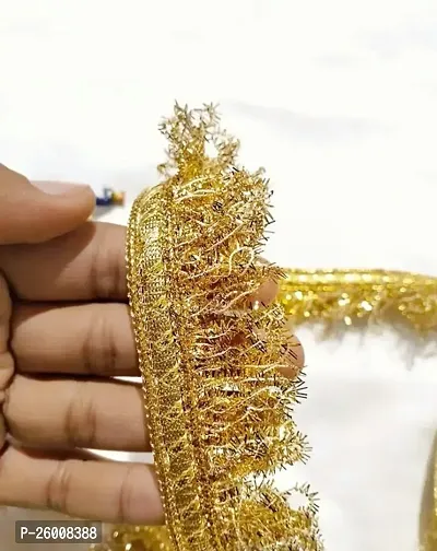 Stylish Fancy Designer Golden Fringes Jhalar Kiran Frill Styleeter 9M