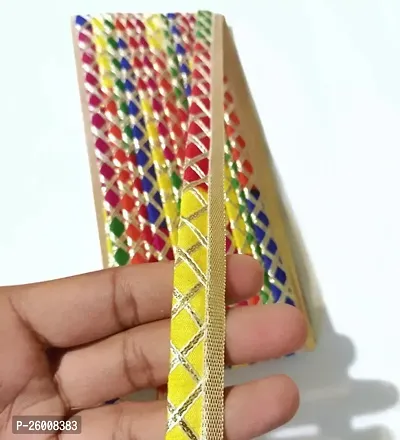 Stylish Fancy Designer Multy Color Gota Work Dupatta Dress Ribbon Border Lace 9M