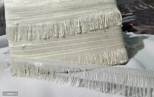 Stylish Fancy Designer Cream Thread Fringe Silk Jhalar 10M
