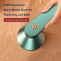 Electric Lint Remover Rechargeable, Portable Fabric Shavers for Clothes(Green) Pack of 1-thumb2