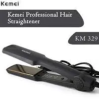 Km-329 Professional Hair Styling Iron Hair Straightener with 4 Temperature (pack of 1) black-thumb3