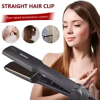 Km-329 Professional Hair Styling Iron Hair Straightener with 4 Temperature (pack of 1) black-thumb1