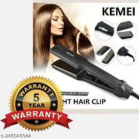 Km-329 Professional Hair Styling Iron Hair Straightener with 4 Temperature (pack of 1) black-thumb2