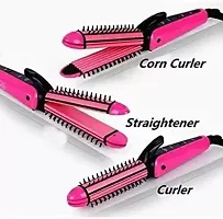 NHC Personal Useful Electric 3 In 1 Hair Styler Corded Crimper Curler Hair Straightener  (Multicolor)-thumb1