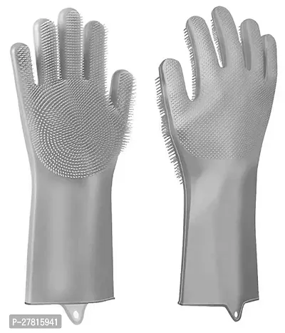 Silicone Gloves- Dish Washing Home and kitchen Use(pack of 1)-thumb0