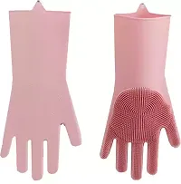 Silicone Gloves- Dish Washing Home and kitchen Use(pack of 1)-thumb2