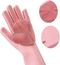 Silicone Gloves- Dish Washing Home and kitchen Use(pack of 1)-thumb3