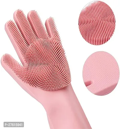 Silicone Gloves- Dish Washing Home and kitchen Use(pack of 1)-thumb4