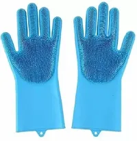 Silicone Gloves- Dish Washing Home and kitchen Use(pack of 1)-thumb1